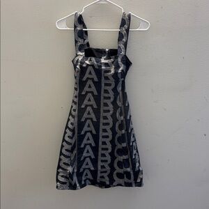 Marc Jacobs Black and Gray Monogram Dress